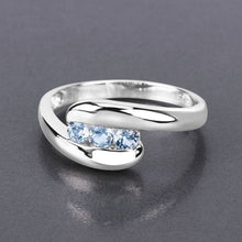 Load image into Gallery viewer, 0.74 Carat Genuine Blue Topaz .925 Sterling Silver Ring