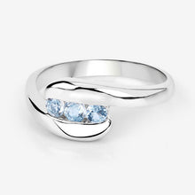 Load image into Gallery viewer, 0.74 Carat Genuine Blue Topaz .925 Sterling Silver Ring