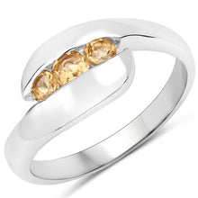 Load image into Gallery viewer, 0.55 Carat Genuine Citrine .925 Sterling Silver Ring