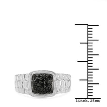 Load image into Gallery viewer, 0.22 Carat Genuine Black Diamond .925 Sterling Silver Ring