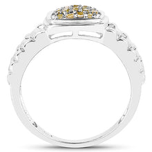 Load image into Gallery viewer, 0.25 Carat Genuine Yellow Diamond .925 Sterling Silver Ring
