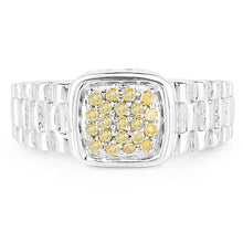 Load image into Gallery viewer, 0.25 Carat Genuine Yellow Diamond .925 Sterling Silver Ring