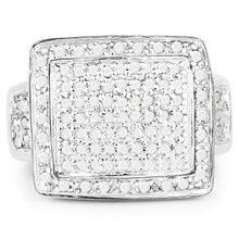 Load image into Gallery viewer, 0.61 Carat Genuine White Diamond .925 Sterling Silver Ring