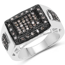 Load image into Gallery viewer, 0.52 Carat Genuine Champagne Diamond .925 Sterling Silver Ring