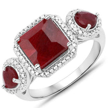 Load image into Gallery viewer, 3.65 Carat Dyed Ruby .925 Sterling Silver Ring