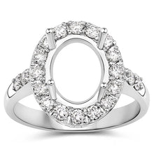 Load image into Gallery viewer, 0.60 Carat Genuine White Diamond 14K White Gold Semi Mount Ring - holds 10x8mm Oval Gemstone