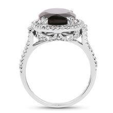 Load image into Gallery viewer, 5.80 Carat Genuine Smoky Quartz & White Topaz .925 Sterling Silver Ring