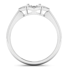 Load image into Gallery viewer, 0.20 Carat Genuine White Diamond 14K White Gold Semi Mount Ring - holds 8x6mm Oval Gemstone