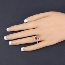 Load image into Gallery viewer, 2.71 Carat Genuine Royal Pink Tourmaline and White Diamond 14K Yellow Gold Ring
