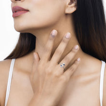Load image into Gallery viewer, 0.34 Carat Genuine Blue Sapphire and White Diamond 14K White Gold Ring