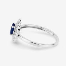 Load image into Gallery viewer, 0.52 Carat Genuine Blue Sapphire and White Diamond 14K White Gold Ring