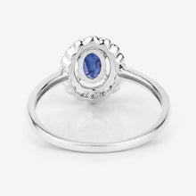 Load image into Gallery viewer, 0.52 Carat Genuine Blue Sapphire and White Diamond 14K White Gold Ring