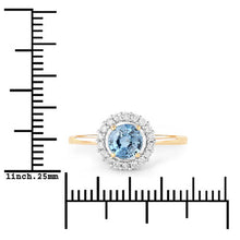 Load image into Gallery viewer, 1.03 Carat Genuine Blue Sapphire and White Diamond 14K Yellow Gold Ring