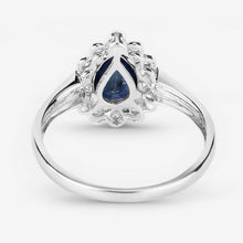 Load image into Gallery viewer, 1.46 Carat Genuine Blue Sapphire and White Diamond 14K White Gold Ring