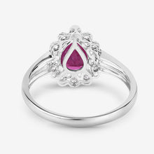 Load image into Gallery viewer, 1.31 Carat Genuine Ruby and White Diamond 10K White Gold Ring