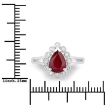 Load image into Gallery viewer, 1.31 Carat Genuine Ruby and White Diamond 14K White Gold Ring