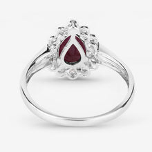 Load image into Gallery viewer, 1.31 Carat Genuine Ruby and White Diamond 14K White Gold Ring