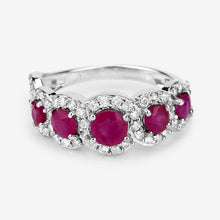 Load image into Gallery viewer, 1.99 Carat Genuine Ruby and White Diamond 14K White Gold Ring