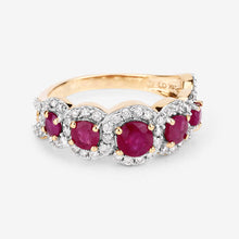 Load image into Gallery viewer, 1.99 Carat Genuine Ruby and White Diamond 14K Yellow Gold Ring