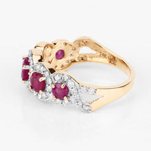 Load image into Gallery viewer, 1.99 Carat Genuine Ruby and White Diamond 14K Yellow Gold Ring