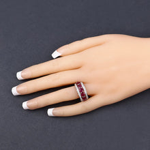 Load image into Gallery viewer, 3.24 Carat Genuine Ruby and White Diamond 14K White Gold Ring