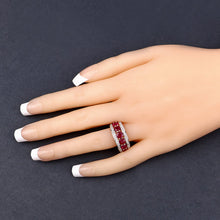 Load image into Gallery viewer, 3.24 Carat Genuine Ruby and White Diamond 14K Yellow Gold Ring