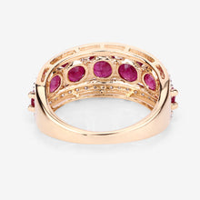 Load image into Gallery viewer, 3.24 Carat Genuine Ruby and White Diamond 14K Yellow Gold Ring