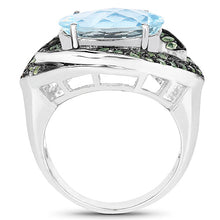 Load image into Gallery viewer, 7.39 Carat Genuine Blue Topaz and Peridot .925 Sterling Silver Ring