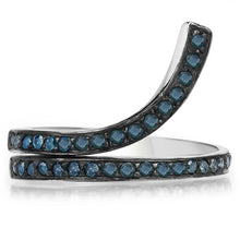 Load image into Gallery viewer, 0.46 Carat Genuine Blue Diamond .925 Sterling Silver Ring
