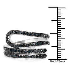 Load image into Gallery viewer, 0.83 Carat Genuine Blue Diamond .925 Sterling Silver Ring