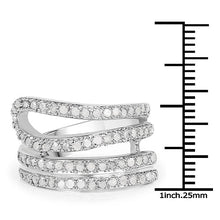 Load image into Gallery viewer, 0.83 Carat Genuine White Diamond .925 Sterling Silver Ring