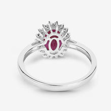 Load image into Gallery viewer, 1.58 Carat Genuine Ruby and White Diamond 10K White Gold Ring