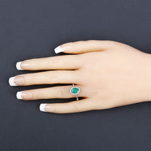 Load image into Gallery viewer, 1.34 Carat Genuine Zambian Emerald and White Diamond 10K White Gold Ring