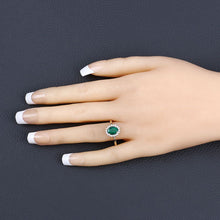 Load image into Gallery viewer, 1.34 Carat Genuine Zambian Emerald and White Diamond 14K Yellow Gold Ring