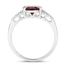 Load image into Gallery viewer, 2.87 Carat Genuine Rhodolite and White Diamond 14K White Gold Ring