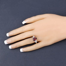 Load image into Gallery viewer, 2.87 Carat Genuine Rhodolite and White Diamond 14K White Gold Ring