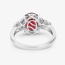 Load image into Gallery viewer, 2.87 Carat Genuine Rhodolite and White Diamond 14K White Gold Ring