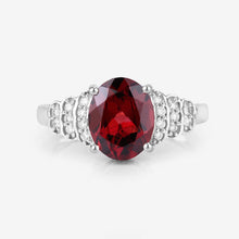 Load image into Gallery viewer, 2.87 Carat Genuine Rhodolite and White Diamond 14K White Gold Ring