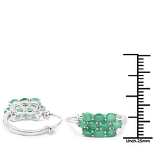 Load image into Gallery viewer, 7.80 Carat Genuine Zambian Emerald .925 Sterling Silver 3 Piece Jewelry Set (Ring, Earrings, and Pendant w/ Chain)