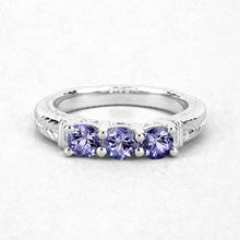 Load image into Gallery viewer, 1.11 Carat Genuine Tanzanite .925 Sterling Silver Ring
