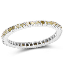 Load image into Gallery viewer, 0.57 Carat Genuine Yellow Diamond .925 Sterling Silver Ring