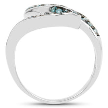 Load image into Gallery viewer, 0.76 Carat Genuine Blue Diamond .925 Sterling Silver Ring