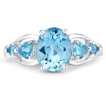 Load image into Gallery viewer, 3.37 Carat Genuine Swiss Blue Topaz .925 Sterling Silver Ring