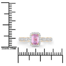 Load image into Gallery viewer, 0.80 Carat Genuine Pink Sapphire and White Diamond 14K Yellow Gold Ring