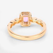 Load image into Gallery viewer, 0.80 Carat Genuine Pink Sapphire and White Diamond 14K Yellow Gold Ring