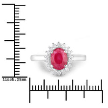 Load image into Gallery viewer, 1.64 Carat Genuine Ruby and White Diamond 14K White Gold Ring