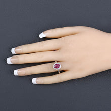 Load image into Gallery viewer, 1.64 Carat Genuine Ruby and White Diamond 14K White Gold Ring