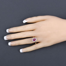 Load image into Gallery viewer, 1.64 Carat Genuine Ruby and White Diamond 14K Yellow Gold Ring
