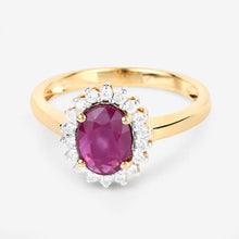 Load image into Gallery viewer, 1.64 Carat Genuine Ruby and White Diamond 14K Yellow Gold Ring