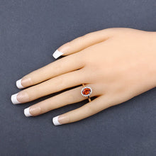 Load image into Gallery viewer, 1.87 Carat Genuine Spessartite Garnet and White Diamond 14K Yellow Gold Ring
